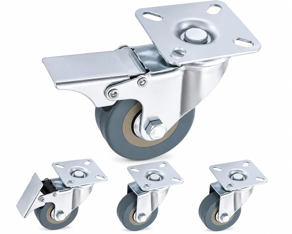 H&S 4X Schwerlastrollen 50Mm Lenkrollen MöBelrollen 200Kg 2X Bremse-image