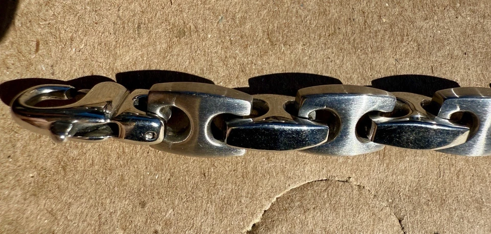 Bonito par de collar y pulsera de eslabones Mariner gruesos pesados de acero inoxidable para hombre’s Foto 2 de 4