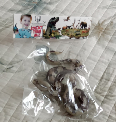 Higher Bros Plastic Snake Figurine Wildlife Theme Boxed Brown White