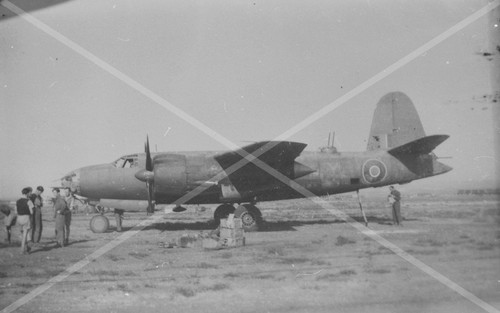 Vintage aircraft negative of RAF MARAUDER at GROTTAGLIE ITALY 1944 *COPY NEG WW2