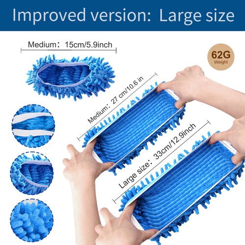 5 Pairs 10 PCS Mop Slippers for Floor Cleaning Supplies Microfiber Mopping Sl... - Bild 2 von 6