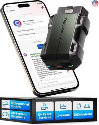 TOPDON TopScan Pro OBD2 Scanner Bluetooth, Bi-Directional Scan Tool for iPhone