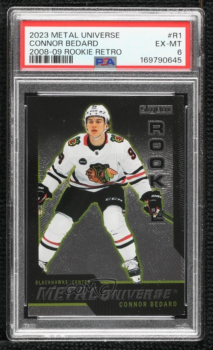 2023-24 Skybox Metal Universe 2008-09 Rookie Retros Connor Bedard #R-1 PSA 6 RC view 1