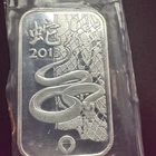 1oz .999 Fine Silver Bar 2013 Year of the Snake Rand Refinery 1 Troy Ounce