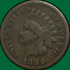 1886 Type 1 Indian Head Cent Very Good VG Coin #36798
