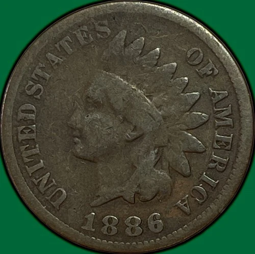 1886 Type 1 Indian Head Cent Very Good VG Coin #36798
