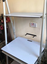 Desk with 3 Melamine Shelves Computer Home Office Workstation Quality VGC