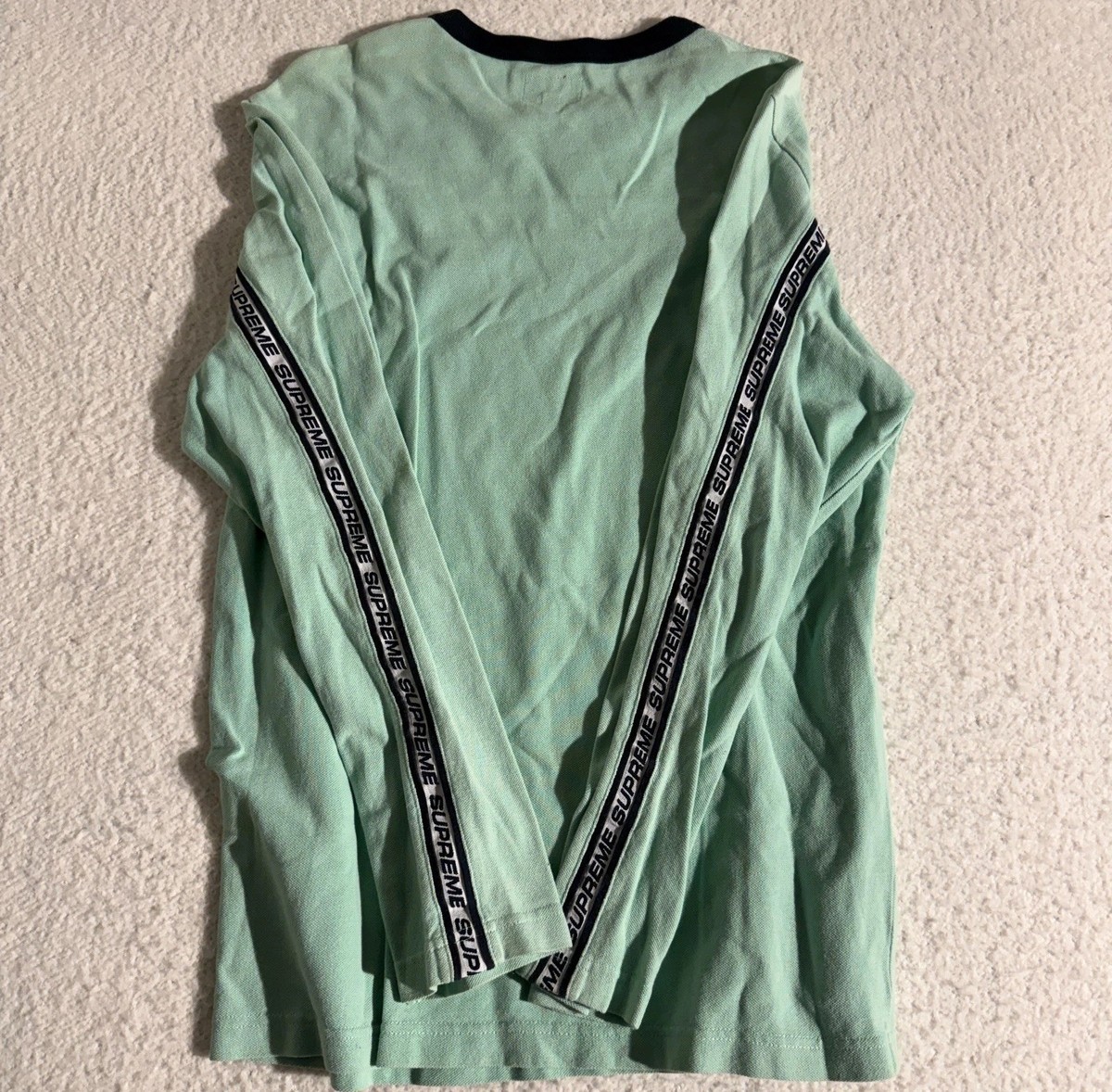 Size S - Supreme F/W 2017 Tape Stripe L/S Pique Top Box Logo Teal