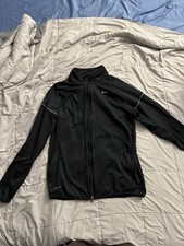 Nike Dri-FIT Running Gym Jacket Men  s L Black Full Zip Reflective Trim