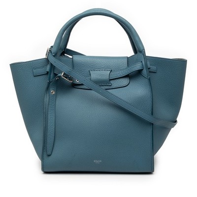 Celine Small Grained Calfskin Big Bag | Pre-Loved | Blue | Authenticated