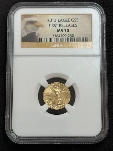 2013 American Eagle $5 GOLD NGC MS70 1/10 Oz Bullion FIRST RELEASE