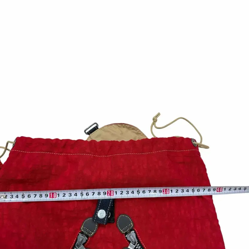 Kipling Vintage Red Drawstring Backpack - image 4