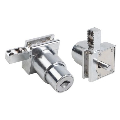 2 Keys Chrome Display Showcase Drawer Glass Cabinet Sliding Door Lock Zinc Alloy