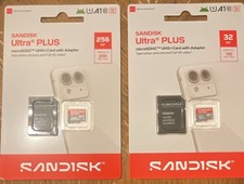 SanDisk Ultra PLUS 256GB microSD SanDisk Ultra PLUS 32GB microSD Factory Seal