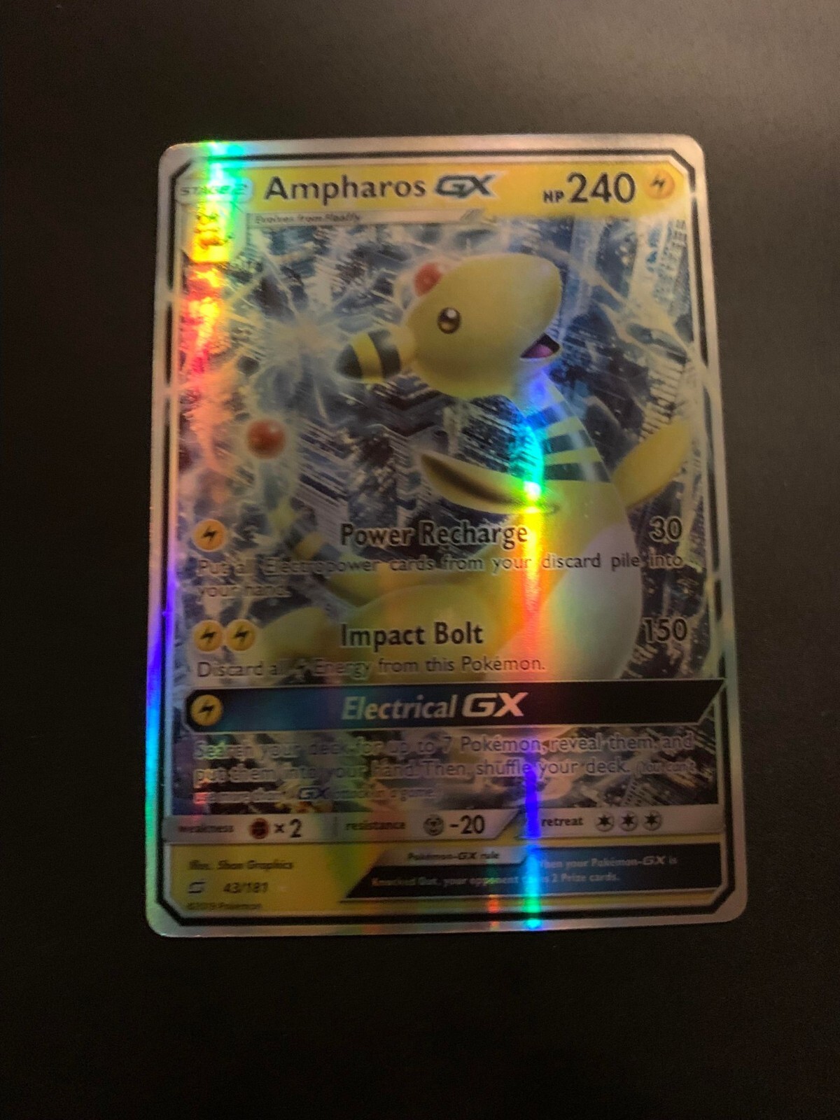 Pokémon TCG Ampharos GX Team Up 43/181 Holo Ultra Rare NM/M **PACK FRESH**