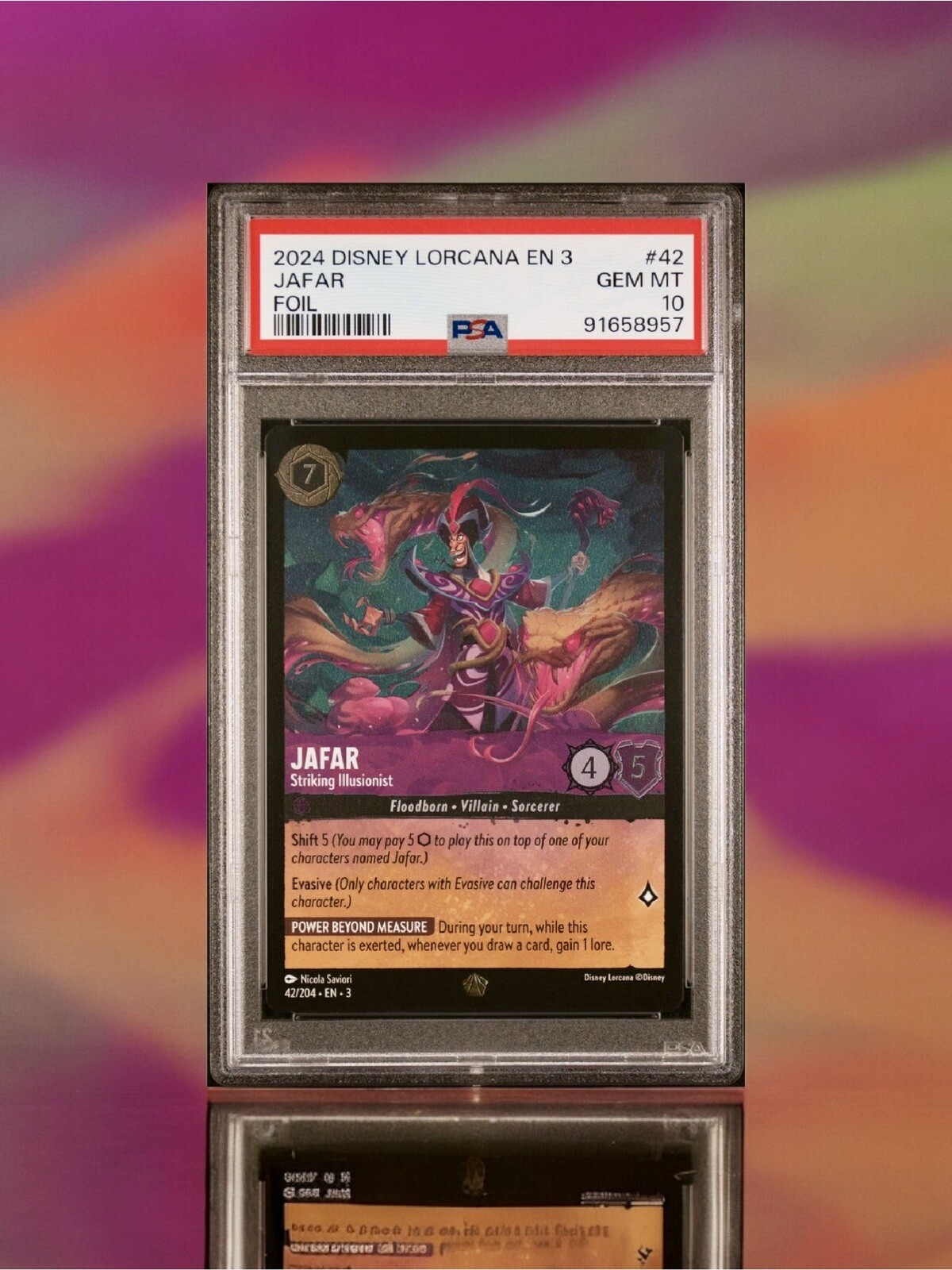 2024 Disney Lorcana Into the Inklands Jafar 42/204 Legendary Foil PSA 10 EN3