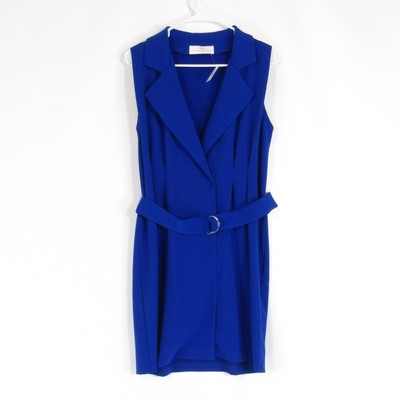 bright blue wrap dress