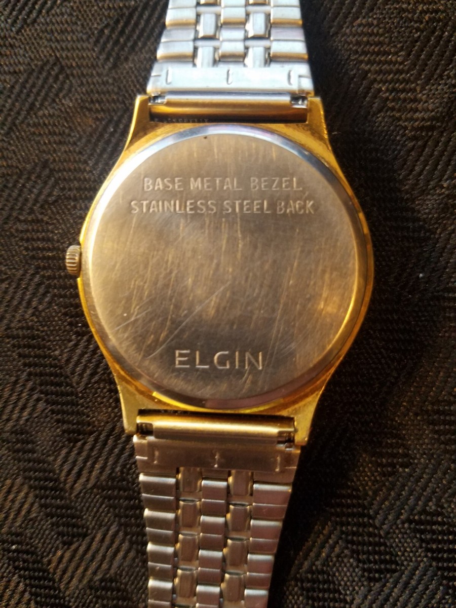 Elgin Day/Date Gold Tone Quartz Watch | eBay