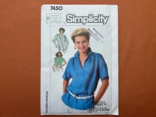 Simplicity Sewing Pattern 7450 Misses Easy to Sew Tops Part Cut to Size 12