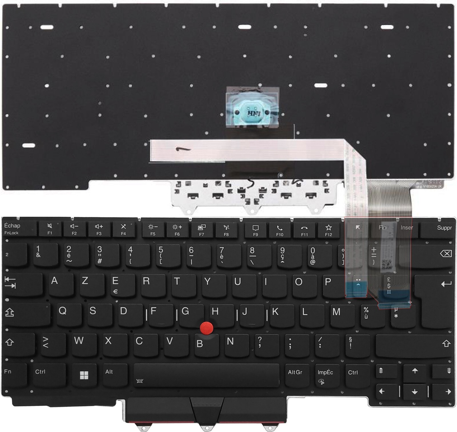 Clavier Lenovo ThinkPad E14 Gen 1 / Gen 2 avec Frappe Silencieuse AZERTY