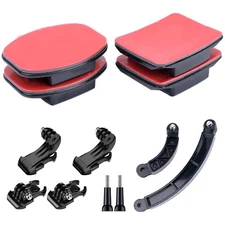 Flat Curved Adhesive Stickers Extension Arm Helmet J-Hook Mount Holder for GoPro