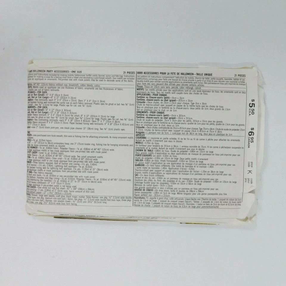 Simplicity 8889 Crafts Halloween Party Accessories Sewing Pattern Ghost Wreath - Image 2 of 4