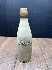 Vintage Glazed E.VEIL STONWARE BOTTLE