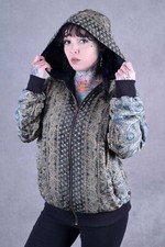 Unisex Bomber Jacket Hooded Silk Light Summer Zip Up Disco Hippy Psytrance Festi