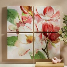 Set of 4 Magnolia Wall Art  Canvas