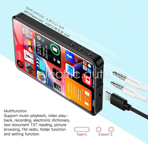 4 inch Full Touch Screen Bluetooth 5.2 Android MP3 Music MP4 Video Player 128GB