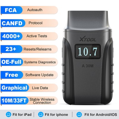 XTOOL A30M V2.0 Profi KFZ OBD2 Diagnosegerät Bluetooth Alle System 23 System FCA