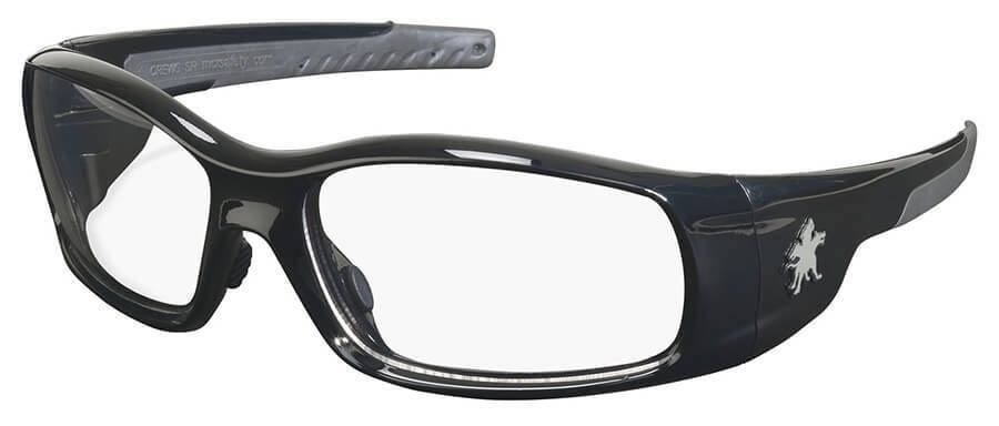 MCR Safety Swagger Safety Glasses Work Eyewear Black Frame Clear Lenses Z87