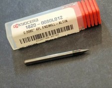 Kyocera 0.008" Minature 4-Fl Carbide End Mill  " Sh. 1 " OAL Machinist Micro