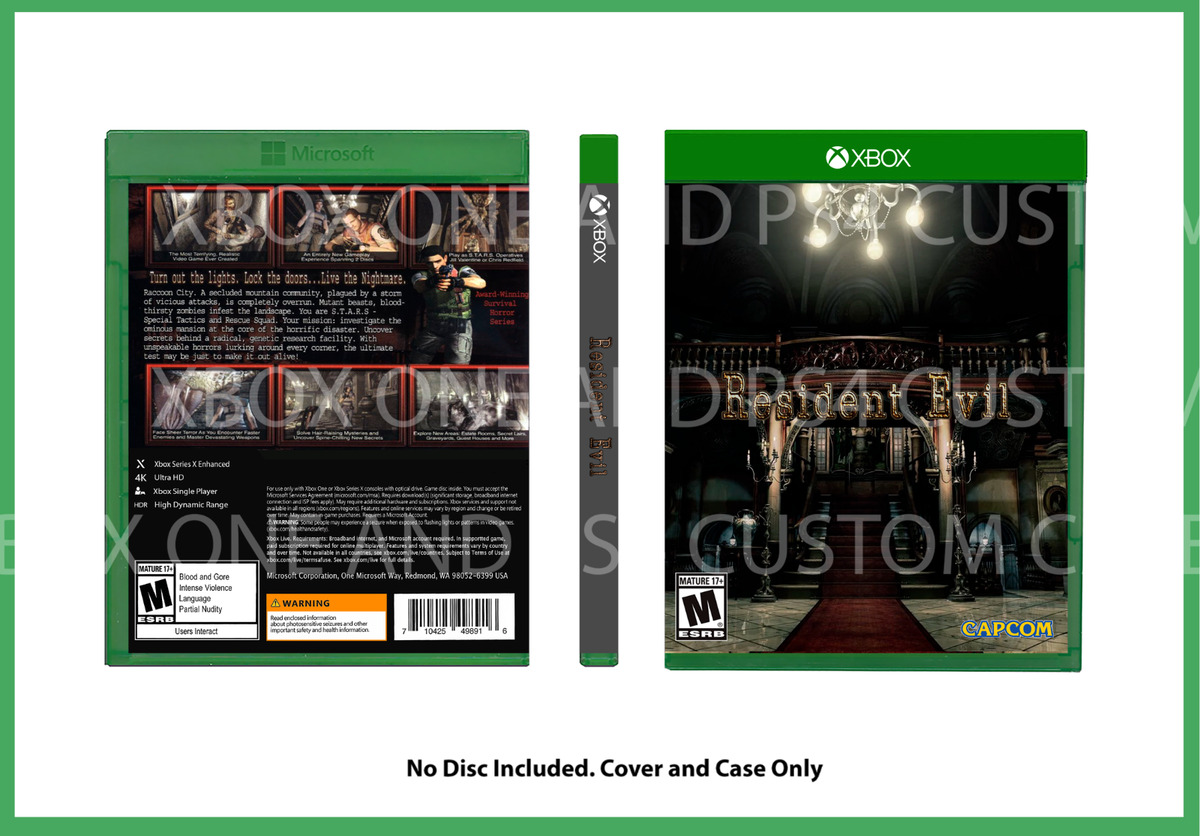 XBOX PS4 Resident Evil HD CUSTOM REPLACEMENT CASE NO DISC SEE DESCRIPTION