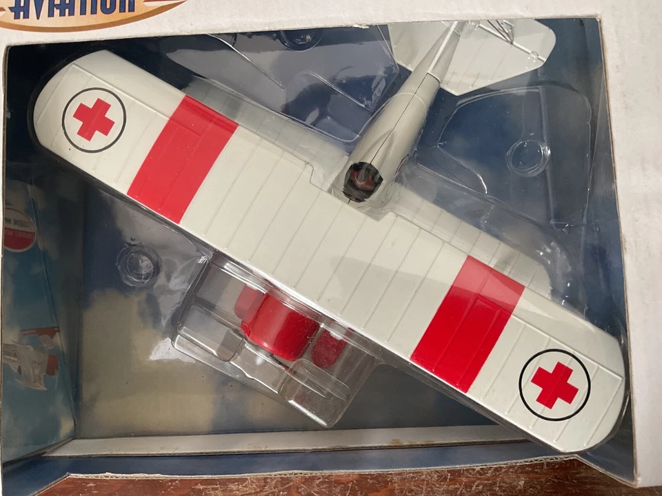 Model Power Die-Cast 1/48 Army Red Cross Biplane With Skis Travel Air 4000 - Image 2 of 4