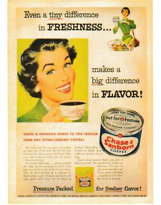 postcard Vintage style CHASE AND SANBORN COFFEE 1954 Advertising #136 post card
