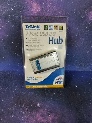 D-Link DUB-H7 7-Port USB 2.0 Hub External High Speed Expansion Hub 