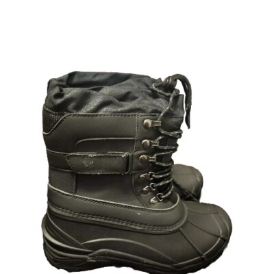 Khombu Mens Black Waterproof Thinsulate Lace Up Snow Winter Boots Size 