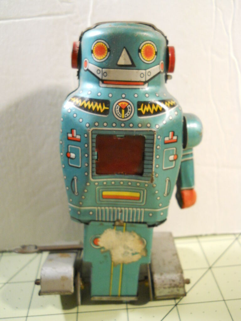 1968 Noguchi Mighty Space Robot Tin Litho Wind Up Walking 1968 Noguchi Mighty Space Robot Tin Litho Wind Up Walking