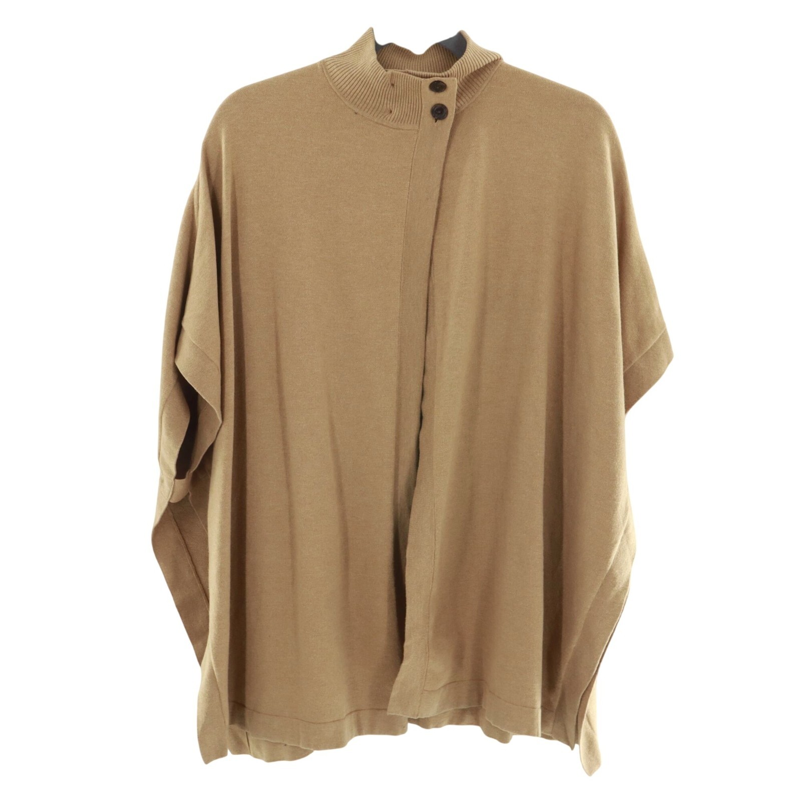 Banana Republic Womens Mock Neck Poncho M/L Tan Layering Classic Trendy Neutral