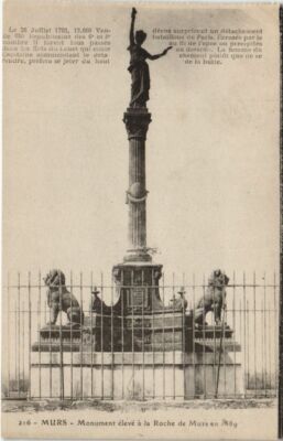 Old postcard MURS Monument Eleve a la Roche de Murs in 1889 (1086231)