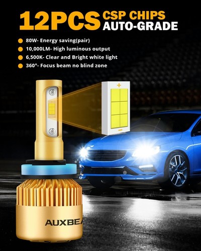 AUXBEAM H11 Combo Faros LED Bombillas para Nissan Altima 2007-2018 Luz Alta Baja - Imagen 3 de 12