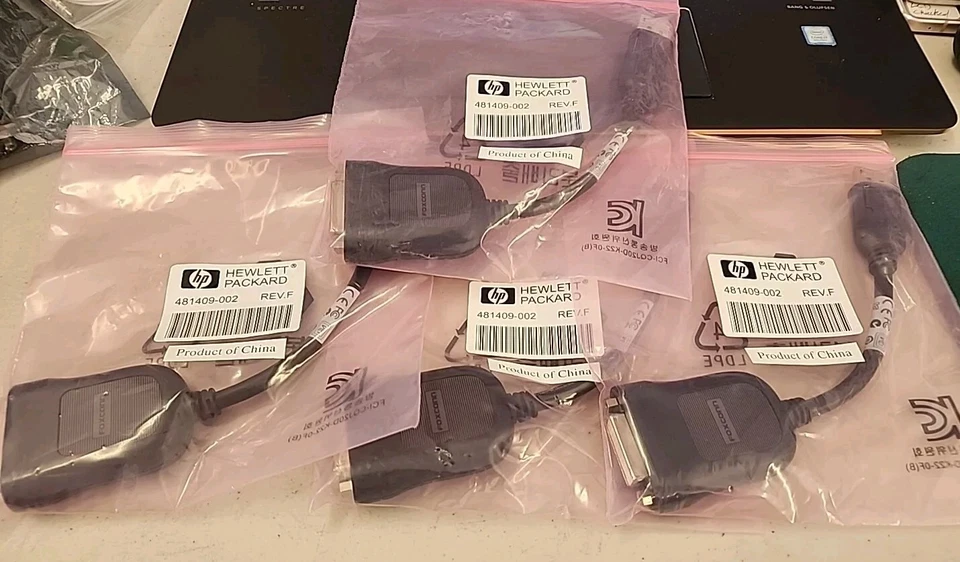 LOT 4x Genuine HP DisplayPort to DVI Adapters Black New Foxconn 481409-002 - Image 2 of 3