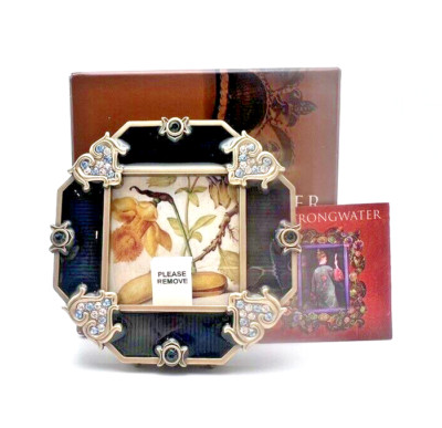 Jay Strongwater Hand Crafted Mini Frame Blue Enameled Swarovski Crystals  3  NIB