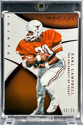 Earl Campbell /25 2015 Immaculate Collection Multi-Sport NFL Trading Card