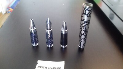 ACME Studio KEITH HARING Tintenroller ''''Doppel silber'''' mit 2 Wechselaufsätzen