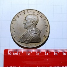 MEDAGLIA PAPA PAOLO VI ANNO I PONTIFICATO in bronzo diametro 44 mm