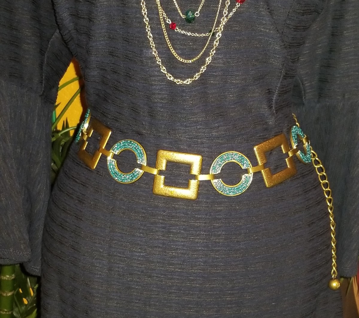 Chico Purple and Gold Chain Belt Gold Chain Link Buckle Belt - Purple | Boston Proper main image 3