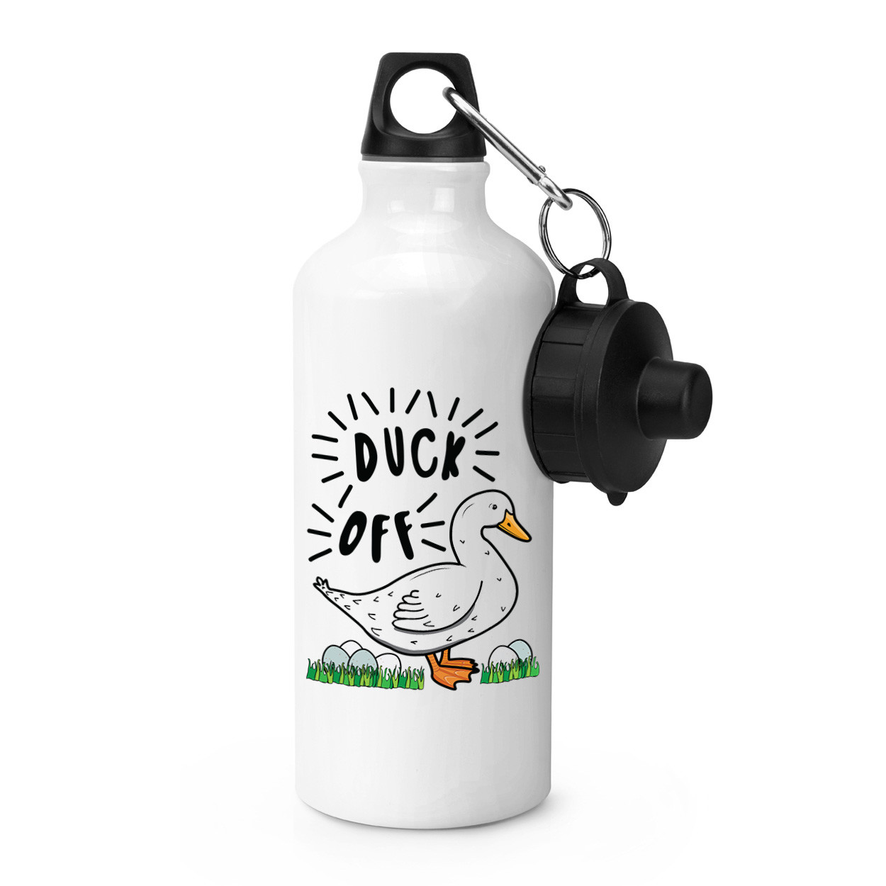 Duck Off Sports Drinks Bottle Camping Flask - Funny Rude Joke Animal Pet