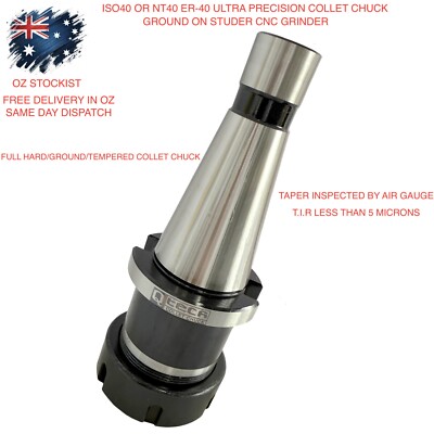 PRECISION NT40 ER40 COLLET CHUCK 5MICRON TIR  GROUND ON STUDER CNC GRINDER